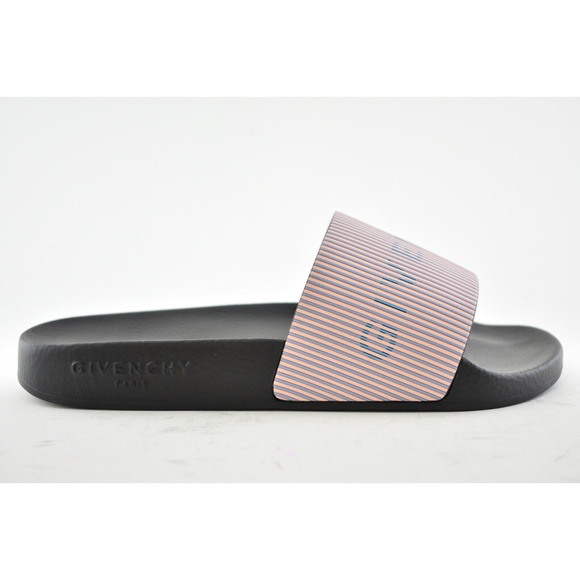Givenchy Paris Black Pink Metallic Logo Slide On Pool Sandal Flip Flop Flat 36 - Picture 3 of 10
